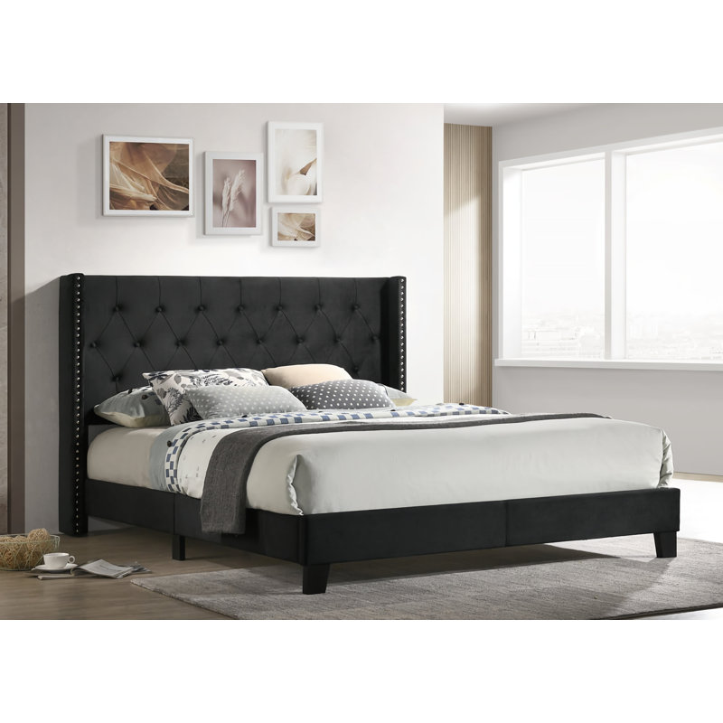 Wayfair black velvet bed hotsell
